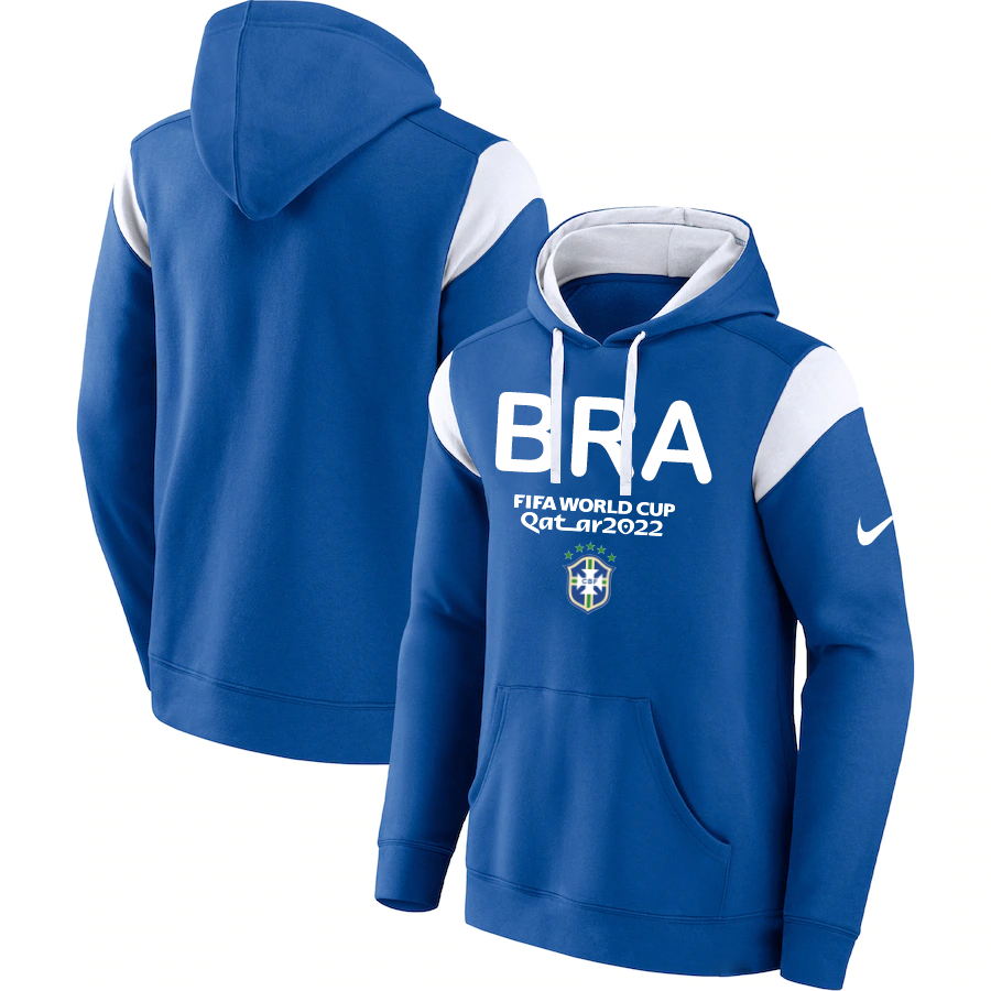 Men's Brazil Blue 2022 FIFA World Cup Soccer Hoodie Men's Brazil Blue 2022 FIFA World Cup Soccer Hoodie